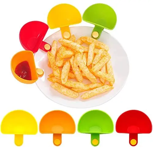 Produktbild: VBXPOU Snackschale 4STK Schüssel Tellerhalter Süßigkeiten Schale Snack Schalen Set für Schüsseln, Teller, Chip-Clips, Chip-Schüssel und Dip-Servierset, Soßenhalter