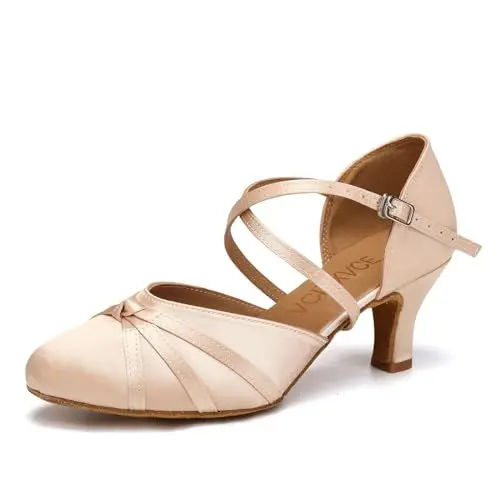 Produktbild: VCIXXVCE Damen Satin Gesellschaftstanzschuhe Geschlossener Latein Salsa Tango Moderne Standard Tanzschuhe, 40 EU