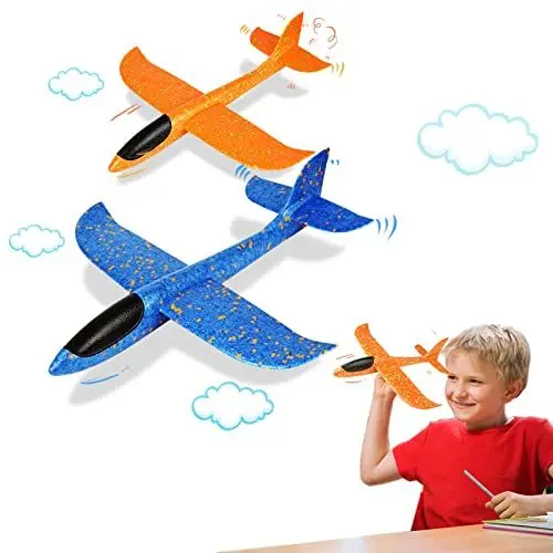 Produktbild: VCOSTORE Styroporflieger Flugzeug Styropor - 2 Stück Spielzeug Segelflugzeug Wurfgleiter Flieger für Kinder