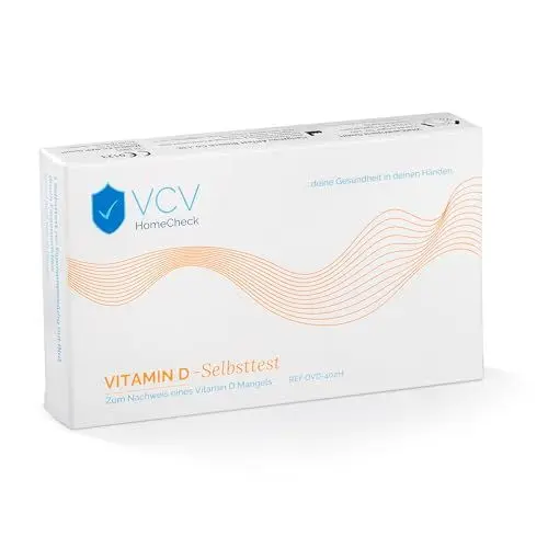 Produktbild: VCV HomeCheck Vitamin D Mangel Selbsttest | Klinisch bewertet | Vitamin D Schnelltest mit Ergebnis binnen 10 Minuten | Erklärung mit Farbkarte | Vitamin D Mangel Test