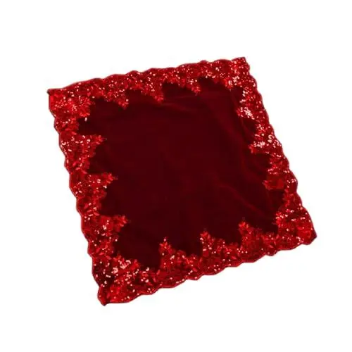 Produktbild: VDCVADKYE Schleier für die Braut, Handgemachter Hochzeitsschleier Chinesische Rote Spitze Stickerei Applikation Schleier Haarschmuck Rot Hijab Hochzeitsbedarf