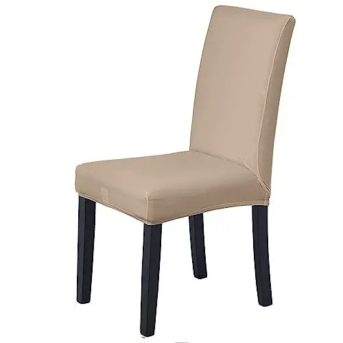 Produktbild: Veakii R Stuhlhussen 4 Stück Elastische Moderne Beschützer Stuhlhussen, Stuhl Abdeckungen für Haus Esszimmer Moderne Hochzeit Bouquet, Hotel, Restaurant Dekor (Kaki, 4 Stück)
