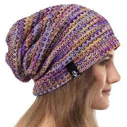 Produktbild: VECRY Damen Lässige Mütze Stricken Baskenmütze Gerippte Schädelkappe Winter Sommer Hüte (Colorful Rosa)