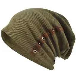 Produktbild: VECRY Herren Baumwolle Mütze Strickmützen Slouch Beanie Schädel Cap Winter Sommer Hüte (020-Grün)