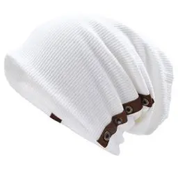 Produktbild: VECRY Herren Baumwolle Mütze Strickmützen Slouch Beanie Schädel Cap Winter Sommer Hüte (020-Weiß)