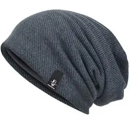 Produktbild: VECRY Herren Baumwolle Mütze Strickmützen Slouch Beanie Schädel Cap Winter Sommer Hüte (305-Grau)