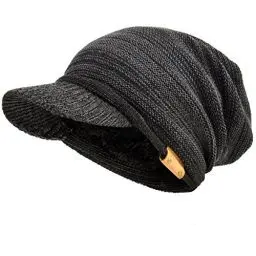 Produktbild: VECRY Herren Baumwolle Mütze Strickmützen Slouch Beanie Schädel Cap Winter Sommer Hüte (816-Grau)