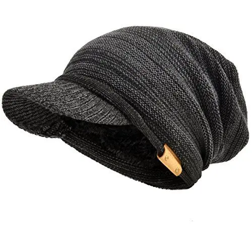 Produktbild: VECRY Herren Baumwolle Mütze Strickmützen Slouch Beanie Schädel Cap Winter Sommer Hüte (816-Grau)