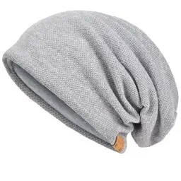 Produktbild: VECRY Herren Baumwolle Mütze Strickmützen Slouch Beanie Schädel Cap Winter Sommer Hüte (Blass)