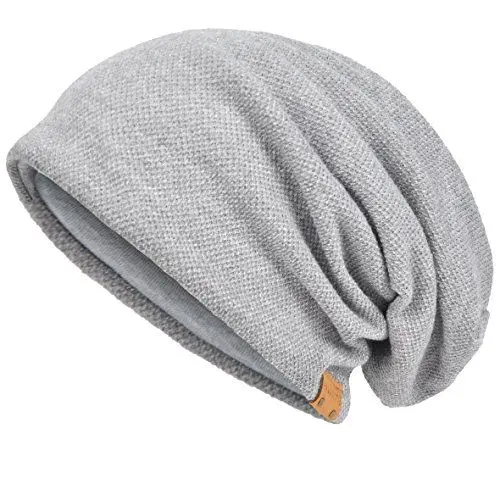 Produktbild: VECRY Herren Baumwolle Mütze Strickmützen Slouch Beanie Schädel Cap Winter Sommer Hüte (Blass)