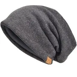 Produktbild: VECRY Herren Baumwolle Mütze Strickmützen Slouch Beanie Schädel Cap Winter Sommer Hüte (Grau)
