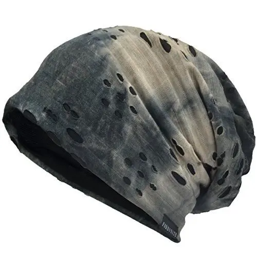 Produktbild: VECRY Herren Jersey Slouch Mütze Sommer Skullcap (B-Grau, Dünn Cool)