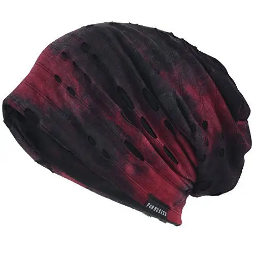 Produktbild: VECRY Herren Jersey Slouch Mütze Sommer Skullcap (B-Rotwein, Dünn Cool)
