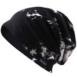 Produktbild: VECRY Herren Slouch Hollow Mütze Thin Sommer Cap Strickmützen Beanie Skullcap (Tinte-Schwarz)