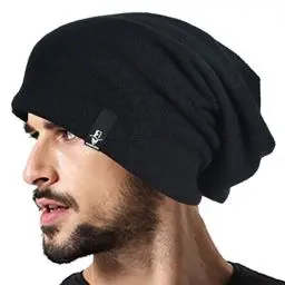 Produktbild: VECRY Männer Baumwolle Schwarze Mütze Slouch Schädel Winter Sommer Hüte