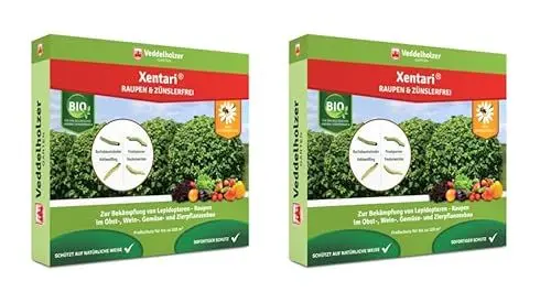 Produktbild: Veddelholzer Xentari® 16 x 2g Raupen & Zünslerfrei gegen Buchsbaumzünsler, Raupen & Schadraupen. Xentari Raupenfrei Buchsbaumzünsler Spritzmittel für Bio Landbau geeignet Nicht Bienengefährlich.