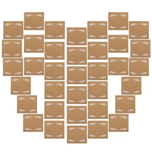 Produktbild: Veemoon 100 Leere Tischkarten Aus Kraftpapier – Rustikale Zelt-Namensnummernkarten Für Hochzeiten - Empfänge Und Partys – 100 Stück Mit Eleganten Weißen Lorbeerblättern Für Stilvolle