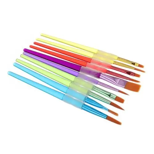 Produktbild: Veemoon Innovatives Pinseldesign Mit Flacher Öffnung Und Spitzem Pinsel – 10-teiliges Öl-aquarell-pinselset Für Kinder Mädchen Erwachsene