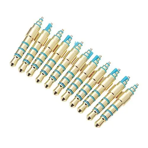 Produktbild: Veemoon 11st 35 Kopfhörerstecker Kopfhöreradapter Stereo-kopfhöreranschluss 4-poliger Klinken-ersatzstecker Pin-anschlüsse Headset-Adapter Headset- Kabelverbinder Golden Messing