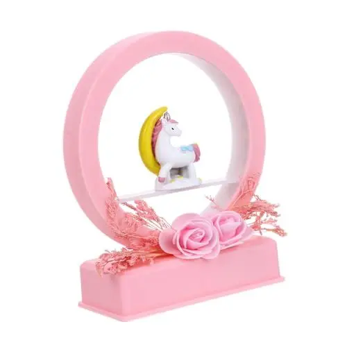 Produktbild: Veemoon 1Stk Einhorn-Nachtlicht bezauberndes Nachtlicht Musikalisches Licht Ornament Schreibtischlampen Weihnachtsdekorationen dekorative Lampe Nachtlichtverzierung LED