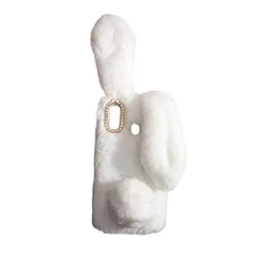 Produktbild: Veemoon 1Stk Handyhülle für a20e Kaninchen-Telefonabdeckung Flauschiger Winterschutz 3D-Telefonhülle Weißes Handycover Handytasche mit Kaninchenfell a20e Telefongehäuse a20e Handyhülle