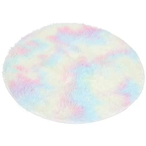 Produktbild: Veemoon Mittelteppiche Für Wohnzimmer 80 cm Durchmesser Regenbogen-nachttisch Bodenmatte Im Europäischen Stil