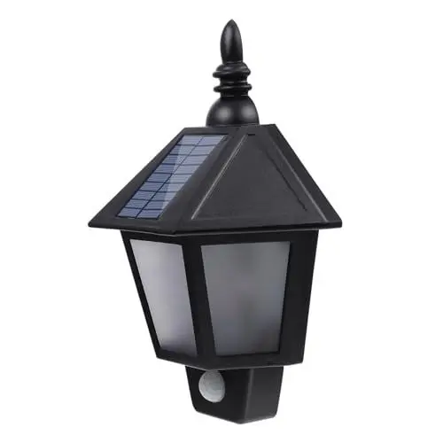 Produktbild: Veemoon Solarlaterne Für Den Außenbereich Solar-wandlampe Dekorative Zaunlampe Menschliche Körpererkennung Schwarzes Warmes Licht Energieeffizient Einfach Zu Bedienen
