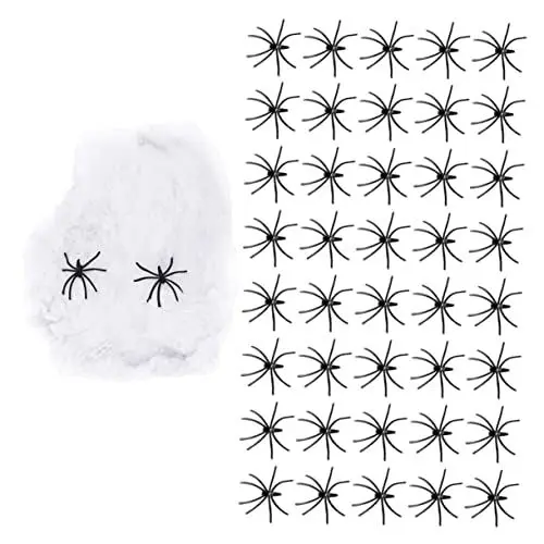 Produktbild: Veemoon 1 Satz Spinnennetz Halloween-spinnendekoration Halloween-spinnenweben Interessante Fälschung Multifunktionales Spinnenspielzeug Halloween-Web Spinne Baumwolle Riese Polyester