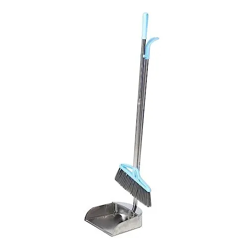 Produktbild: Veemoon 1 Set Outdoor-Kehrschaufel Bodenbesen Metall-Kehrschaufel Stand-Up-Kehrschaufel Edelstahl-Topf Kehrschaufel Mit Besen Kehrschaufel Mit Langem Griff Heimbesen Und