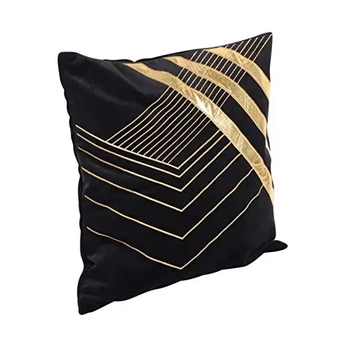 Produktbild: Veemoon 1stk Gestreifter Kissenbezug Geometrischer Kissenbezug Quadratischer Kissenbezug Sofa Kissenbezug Winter Kissenbezug Quadratische Kissen Holländisches Vlies Luxus Dekorationen