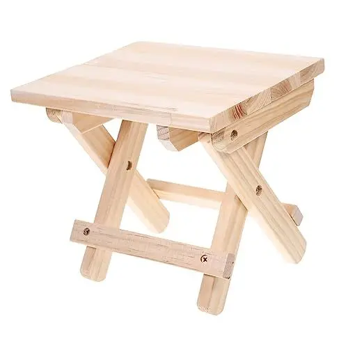 Produktbild: Veemoon 1stk Hocker Aus Massivholz Eingangsbank Toilettenhocker Holzstuhl Hocker Aus Bambus Küchenhocker Duschhocker Schminkhocker Badezimmerhocker Kind Hölzern Hocker Aus Holz Holzfarbe