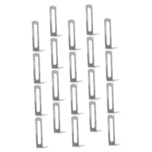 Produktbild: Veemoon 20st Rechtwinkliger Code Terrassendielen Scharniere Für Schranktüren Planke Regalhalterungen Heringe Für Regale Halterungen Für Wandregale Stifte Inhaber Silver Eisen