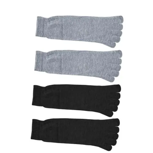 Produktbild: Veemoon 2 Paare Zehensocken aus Baumwolle Fünfzehen Socken für Männer und Atmungsaktiv und Schweißableitend für Sport und Freizeit Schwarz