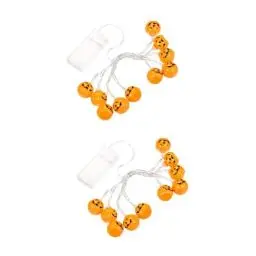 Produktbild: Veemoon 2 Stück Schnur Halloween Lichterketten Halloween-Raumdekoration Garten dekorative Lichter Halloween aussendeko Halloween atmosphäre Vintage-Dekor Nachtlicht Halloween-Dekoration