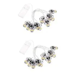 Produktbild: Veemoon 2 Stück Schnur Halloween Lichterketten Led-halloween-lichter Halloween-lichter-dekor Dekoration Figuren Wohnkultur -windspiele Halloween Lichtschlauch Plastik