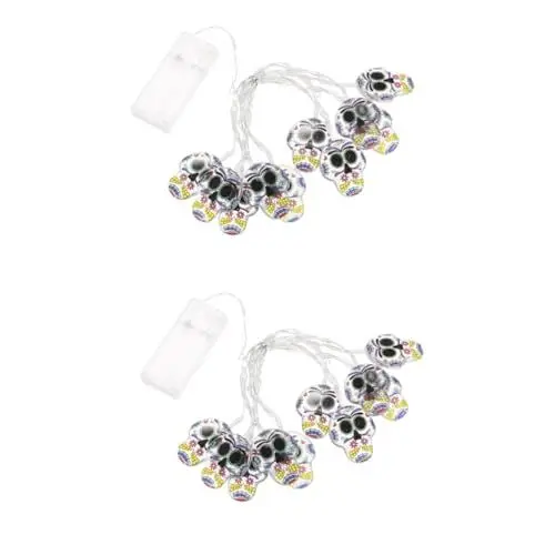 Produktbild: Veemoon 2 Stück Schnur Halloween Lichterketten Led-halloween-lichter Halloween-lichter-dekor Dekoration Figuren Wohnkultur -windspiele Halloween Lichtschlauch Plastik