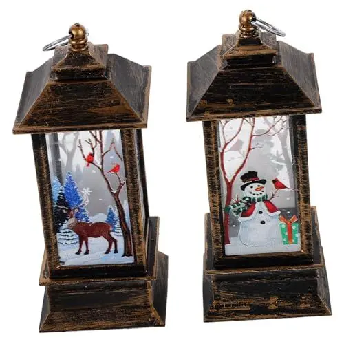 Produktbild: Veemoon 2 Stück Weihnachtsnachtlicht Dekorative Lampe Weihnachtsdekoration Weihnachtswindlampen Weihnachtslicht Kreatives Nachtlicht Desktop Licht Weihnachtswindlicht