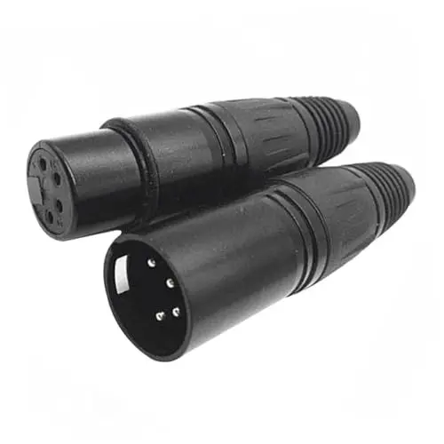 Produktbild: Veemoon 2st 4-adriger XLR-Kopf Audio-buchsenstecker Mikrofonadapter Weiblicher XLR-stecker Lötmikrofon-leitungsstecker Mikrofon-audiokabel-Adapter Mikrofone Kupfer Geschweißt Mikrofonkabel