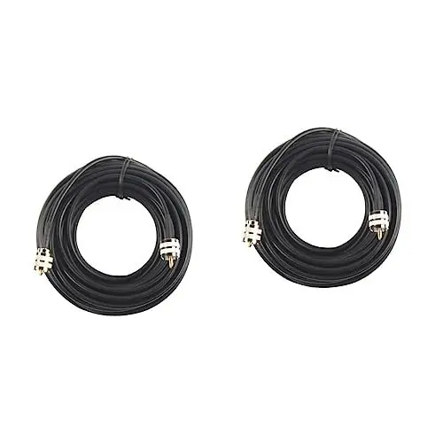 Produktbild: Veemoon 2st Uhf Pl259 Koaxialkabel Rg58 Koaxial Kabel Pl259 Koax-anschlüsse Angemessenes Strukturkabel Digitale Antenne Kabel Für Amateurfunk Ohm-kabel Digitales Koaxialkabel Kupfer Black