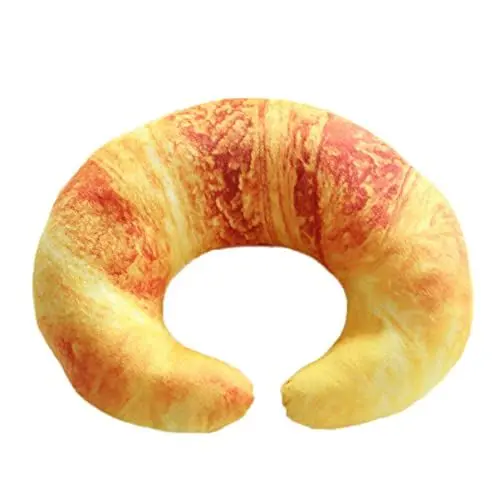 Produktbild: Veemoon 3D-Simulation Brotform Plüschkissen Croissant Plüsch Food Plush Cushion 3D- Simulationskissen Kissenkissen Sushikissen Brotkissen U- Travel Neck Pillow Essenskissen Croissant-Kissen