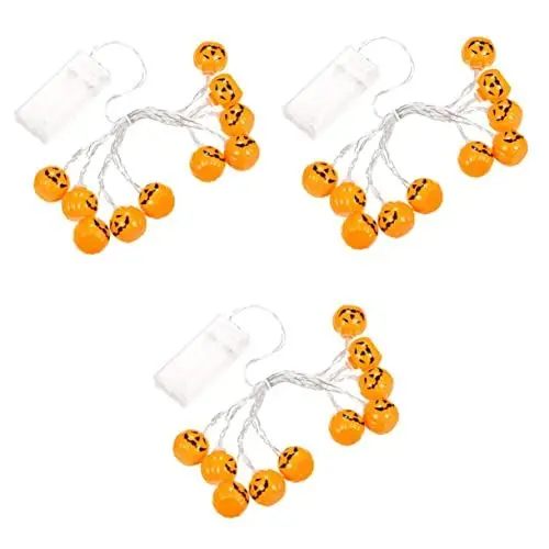 Produktbild: Veemoon 3 Stück Halloween Lichterketten Außendekorationen Innenlaternen Dekorative Halloween Party Außenleuchten Heimdekoration Halloween Ornament Halloween Lichterkette Aus