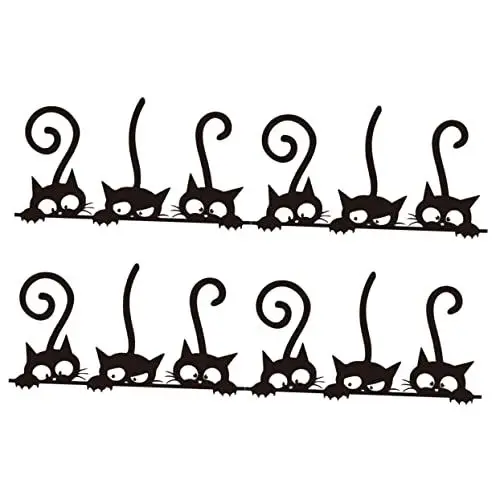 Produktbild: Veemoon 4sätze Katzen Wandaufkleber Teilig Lustige Katzenmotive Für Wohnzimmer Schlafzimmer Kinderzimmer Und Badezimmer Selbstklebend Einfach Anzubringen Dekorative Wandsticker Für