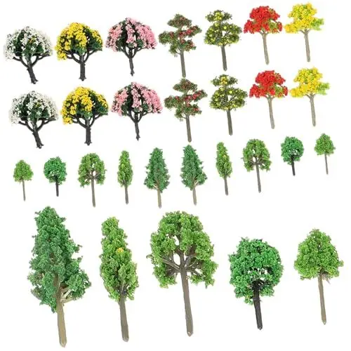 Produktbild: Veemoon 60stücke Miniatur Bäume Realistische Diorama Baum Modelle Für Sandtisch Landschaftsgestaltung Und Miniatur-szenen Für Tischdekoration Und Kreative Projekte