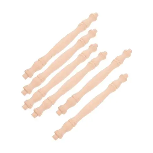 Produktbild: Veemoon 6 Stück Holzbaluster Für Handwerk Treppen Deckgeländer Unbehandeltes Massivholz Dekorativ