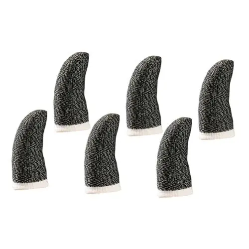 Produktbild: Veemoon 6er-pack Schwarzer Chicken Finger 24 Nadeln Silberfaser-touchscreen-gaming-daumenschutz