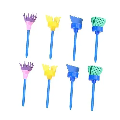 Produktbild: Veemoon 8stücke Maler Roller Set Mit Schwammrollen Und Farbwalzen Für Kreative DIY Malerei Werkzeuge Inklusive Schwamm-pinseln Für Zeichnung Und Malerei