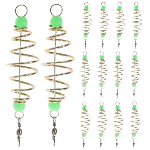 Produktbild: 24 Stück Futterkorb Angeln,Angelfutter Korb Fischköder Käfig Für Angelkorb Set Mit Leuchtenden Perlen Angelzubehör