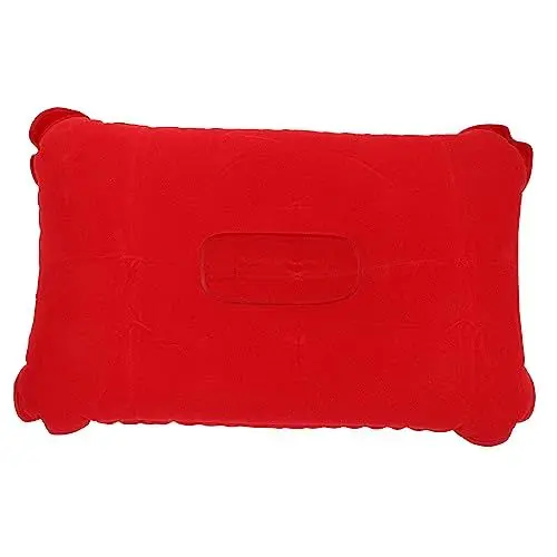 Produktbild: Veemoon Aufblasbares Kissen für Camping Verdicktes Reisekissen Büro-nickerchenkissen Tragbares Kissen für Unterwegs Rot Groß 43 X 27 cm