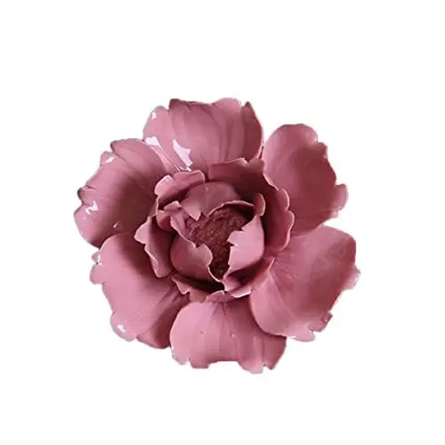 Produktbild: Veemoon Keramikwand Blüht Dekoration Handgefertigte Keramikblumen- Skulptur Weiße Verzierungen Blumen Aus Keramik Wanddekoration Mit Schwarzen Blumen Blumenwandskulptur Drucken 3d Esstisch