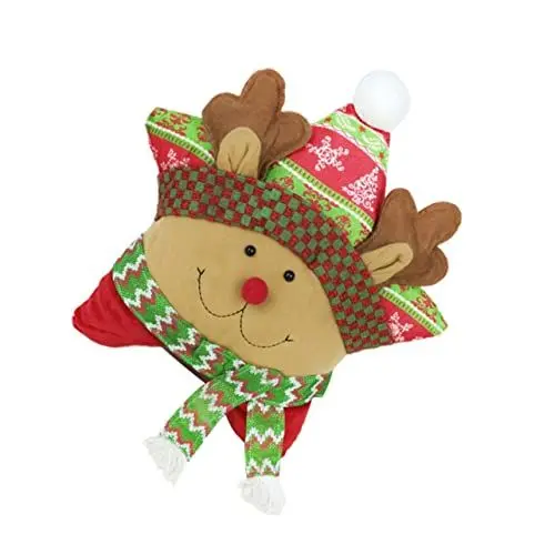 Produktbild: Veemoon Weihnachtskissen Sternform Dekokissen Hirsch Muster Festliches Wohnaccessoire